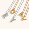 Wholesale Ig Style Simple Style Letter Stainless Steel Plating 18k Gold Plated Pendant Necklace