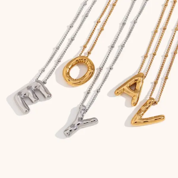 Wholesale Ig Style Simple Style Letter Stainless Steel Plating 18k Gold Plated Pendant Necklace