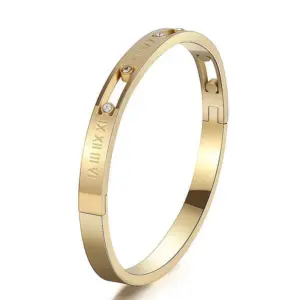 39-C-9 Gold Roman Numeral Diamond Bracelet