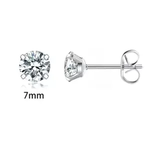 7mm Zircon Ear Studs【1 pair】