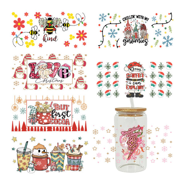 Wholesale New Christmas UV Cup sticker crystal logo pattern 23 cmX11cm in stock