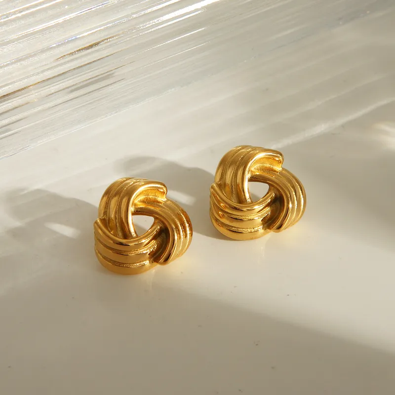 Wholesale 1 Pair Simple Style Commute Triangle 304 Stainless Steel 18K Gold Plated Ear Studs