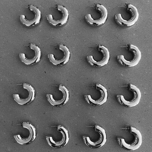 Wholesale 1 Pair Simple Style Geometric Plating 304 Stainless Steel Gold Plated Stainless Steel Earrings