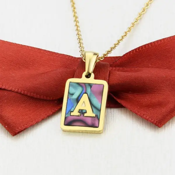 Wholesale Simple Style Letter Titanium Steel Copper 18K Gold Plated Necklace