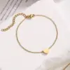 Wholesale Vacation Classic Style Heart Shape 304 Stainless Steel Cable Chain Bracelets In Bulk