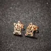 Wholesale PVD Coated 18K Gold Real Gold Plated Animal 304 Stainless Steel Simple Style Waterproof Non Tarnish Ear Studs