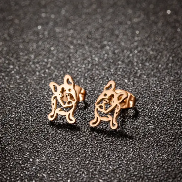 Wholesale PVD Coated 18K Gold Real Gold Plated Animal 304 Stainless Steel Simple Style Waterproof Non Tarnish Ear Studs