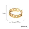 Wholesale PVD Coated Real Gold Plated Chains Print Stainless Steel IG Style Simple Style Waterproof Non Tarnish Open Ring