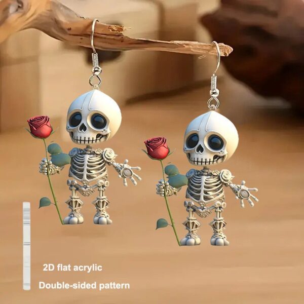 oly-c36045f38de0e2bcab75a98d665b368d Wholesale Acrylic Skull and Rose Acrylic Earringsv