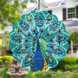 Wholesale new animal 3D rotating wind chime dynamic rotatable wind chime courtyard outdoor decoration