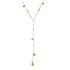 18K Gold Plated 304 Stainless Steel PVD Coated Solid Color Plating Cable Chain Y-Necklace Lariat Necklace
