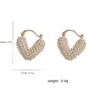 Wholesale 1 Pair Elegant Lady Heart Shape Inlay Copper Artificial Pearls Earrings