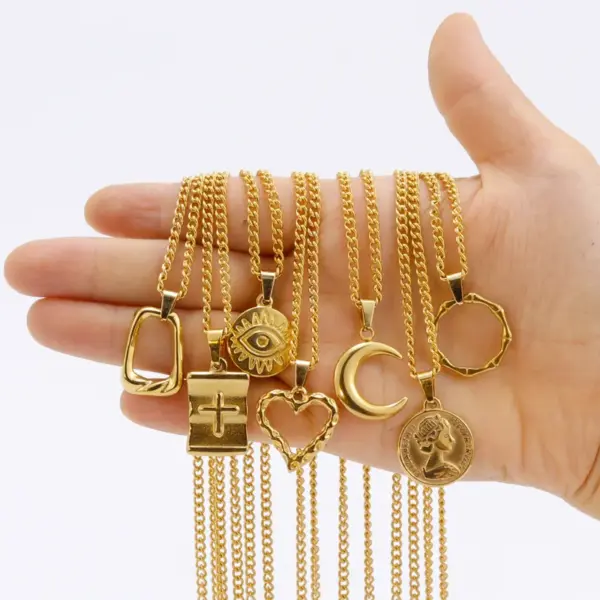 Wholesale Fashion Heart Shape Stainless Steel Plating Pendant Necklace 1 Piece