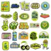 Wholesale Original Green Plant Cloth Sticker Cartoon Cute Decorative Decal Bean Fruit Game Computer Embroidery Ironing Style