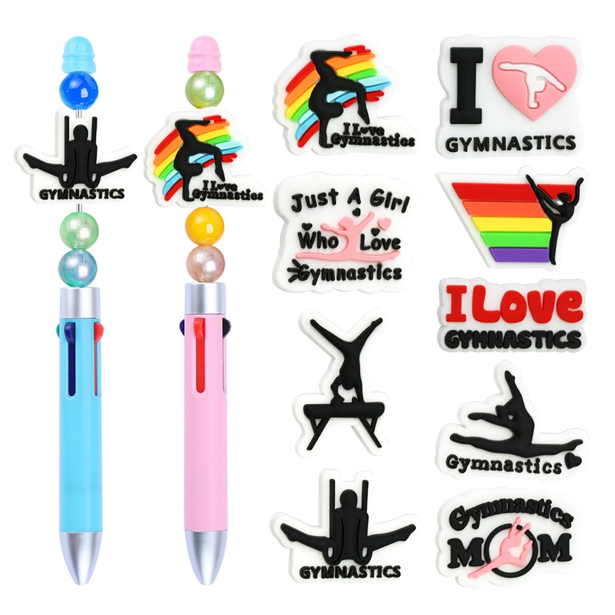 Wholesale Gymnastics Cartoon Beads DIY Beaded Pen Craft Beads