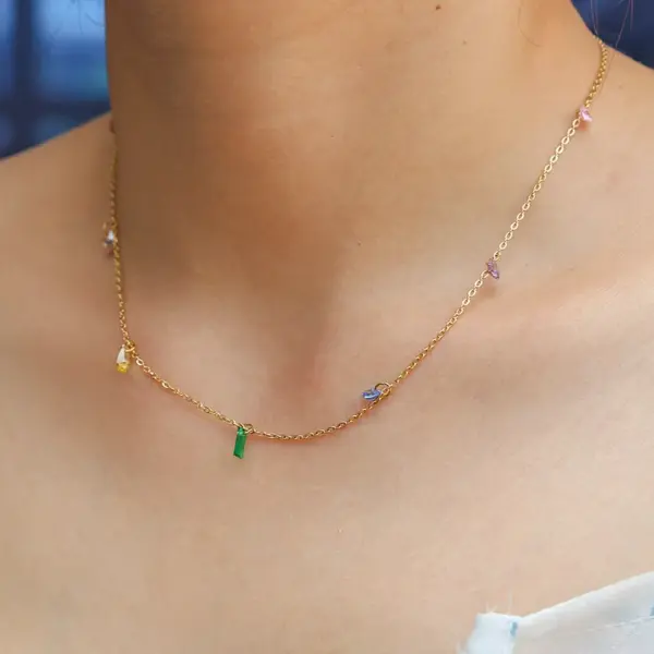 Ion Plating (IP) Geometric 304 Stainless Steel Glam Cute Shiny Waterproof Non Tarnish 304 Stainless Steel Necklace