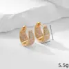 Copper Colorful Electroplated Zircon KC Golden Plated Sweet Plating Inlay Earrings
