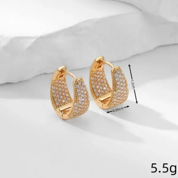Copper Colorful Electroplated Zircon KC Golden Plated Sweet Plating Inlay Earrings
