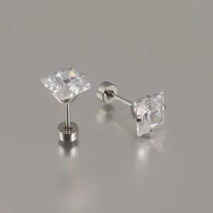 Silver Twisted Cake / 8mm Pair
