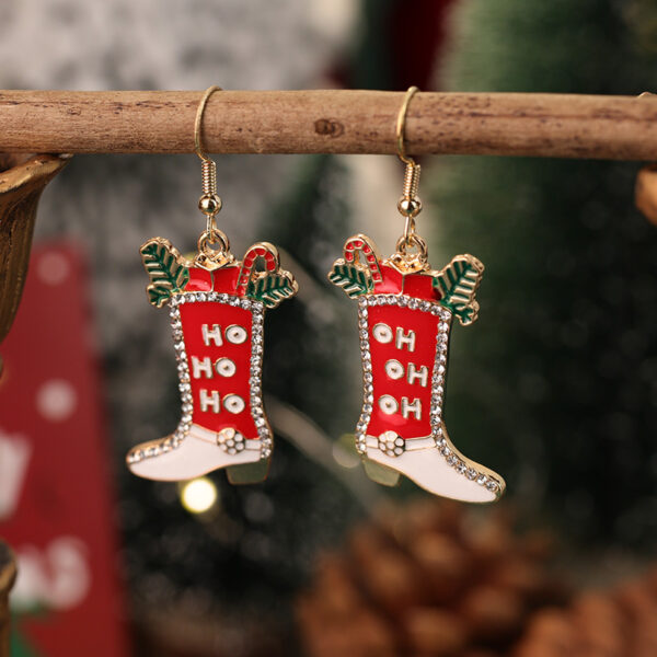 oly-c38166432aaf13e1ddc749f0215eac43 Wholesale Red and Green Santa Claus Snowman Christmas Hat Earrings
