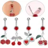 Wholesale Big Red Cherry Belly Button Ring Fruit Piercing Jewelry Belly Hoop Belly Buckle Women's Fashion Accessory For Party And Festival