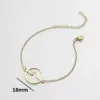 PVD Coated Real Gold Plated Letter 201 Stainless Steel Simple Style Waterproof Non Tarnish 201 Stainless Steel Bracelets