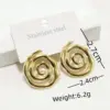 Wholesale 304 Stainless Steel Heart Shape Spiral Ion Plating (IP) Golden Plated Elegant Lady Commute Waterproof Non Tarnish Gold Ear Studs