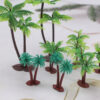Wholesale Mini Beach Ocean Coconut Tree Miniature Model Micro Landscape Architecture Sand Table Props Baking Cake Ornaments