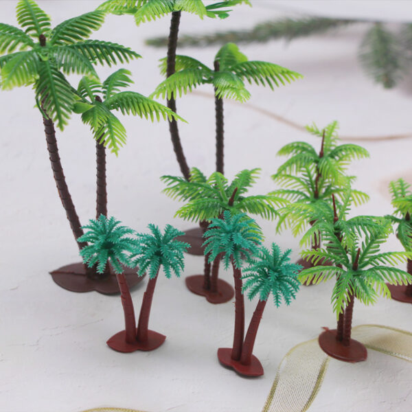 Wholesale Mini Beach Ocean Coconut Tree Miniature Model Micro Landscape Architecture Sand Table Props Baking Cake Ornaments