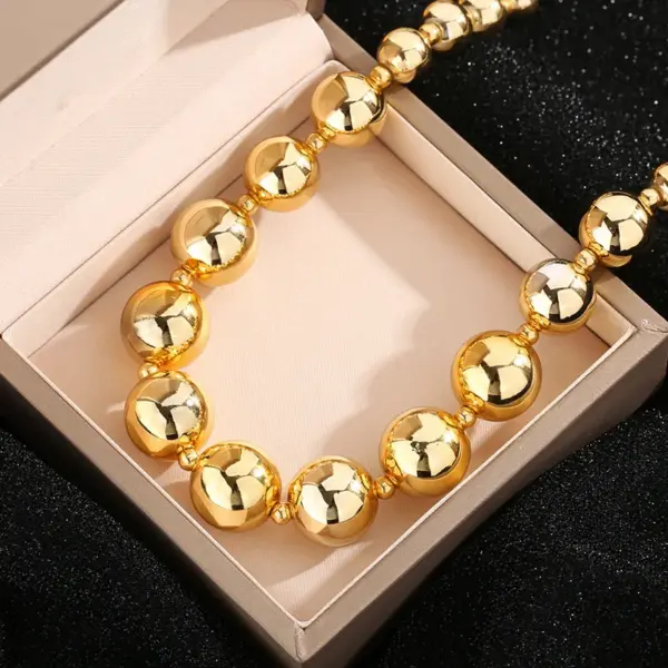 Wholesale Vintage Style Round Solid Color Stainless Steel Plating Necklace