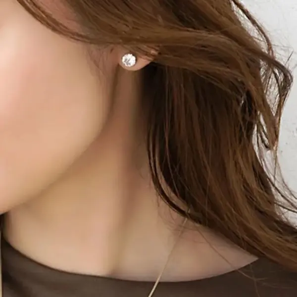 316L Stainless Steel Zircon Geometric Waterproof Non Tarnish Surgical Steel Basic Modern Style Classic Style Ear Studs For Women's