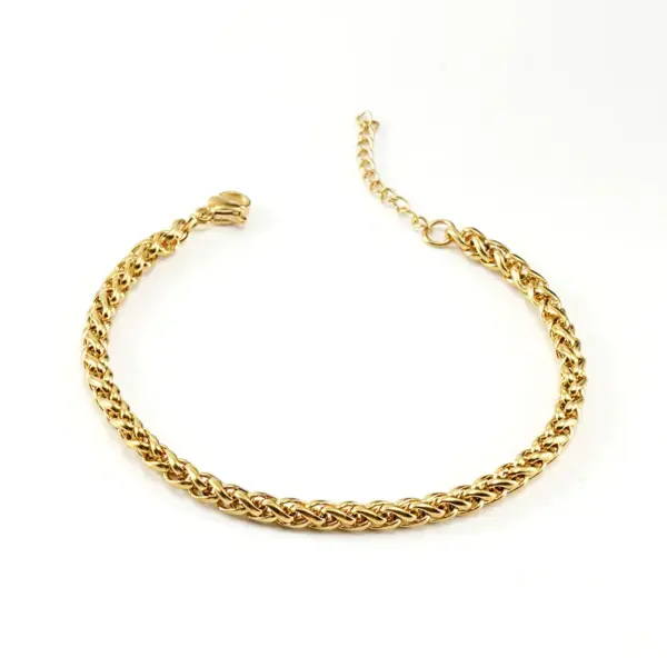 Wholesale Retro Solid Color 304 Stainless Steel 18K Gold Plated Titanium Steel Stainless Steel Bracelets In Bulk