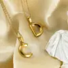 Wholesale Jewelry Fashion Letter 304 Stainless Steel 18K Gold Plated Plating Stainless Steel Necklaces