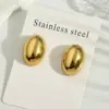 Electroplating Golden Plated Silver Plated Round Oval 304 Stainless Steel Casual Modern Style Simple Style Polishing Earrings