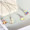 Wholesale Jewelry Fashion Heart Titanium Steel Epoxy Pendant Necklace