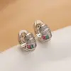 1 Pair Simple Style Commute Round Plating Inlay Copper Zircon 18k Gold Plated Hoop Earrings