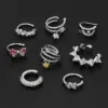 1 Piece Vintage Style Cool Style Geometric Heart Shape Bow Knot Plating Inlay Copper Zircon Ear Cus