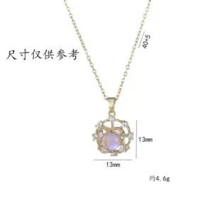 X383 March Light Stone Necklace Rotatable