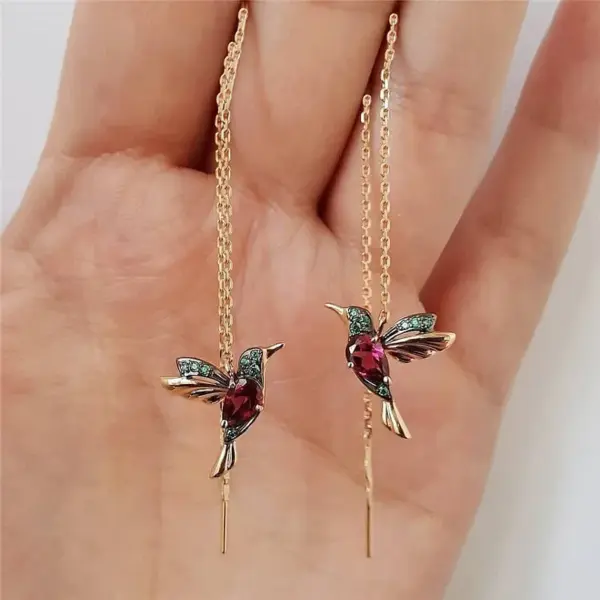 1 Pair Cute Animal Hummingbird Bird Copper Earrings