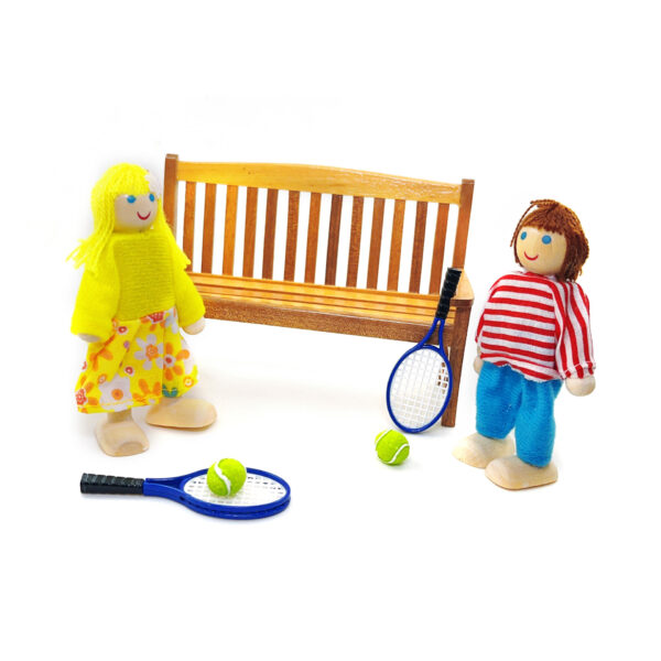 Wholesale 1:12 dollhouse accessories dollhouse simulation mini sports products tennis racket plus ball model tennis ball