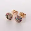 Wholesale 1 Pair Simple Style Round Plating Inlay Copper Zircon Gold Plated Ear Studs