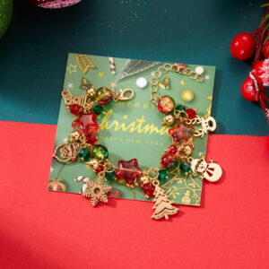 #Red and green five-pointed star bracelet