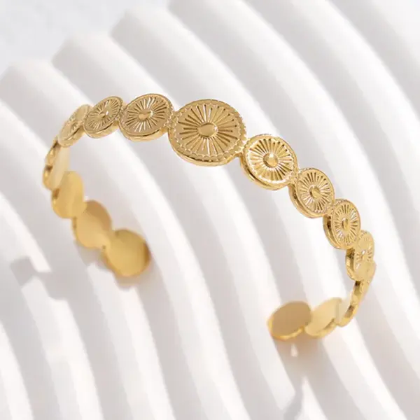 Fashion Sun 304 Stainless Steel 18K Gold Plated Stainless Steel Bracelets In Bulk