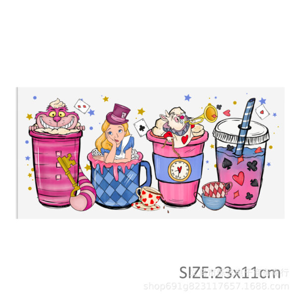 Wholesale Cartoon Princess series transparent crystal water cup waterproof sticker suit (8 pcs/set) 1Yc51969