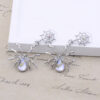 Wholesale Dark Metal Punk Spider Moonstone Earrings