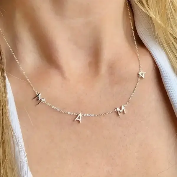 Wholesale Copper Letter Casual Shiny Cable Chain Gold Silver Necklace