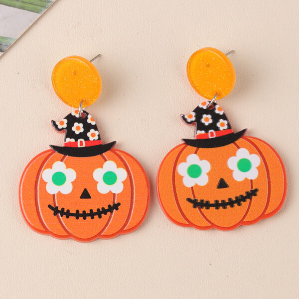 oly-c3d0cca6c93861dcd94cba91dff733b6 Wholesale Cross-Border Hot Selling Halloween Series Acrylic Earrings Pumpkin Cartoon Funny Ghost Earrings Earrings for Women