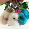 Wholesale Cute little duck mini keychain bag pendant mink fur Cartoon Doll