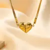 Wholesale Heart Shape Stainless Steel Titanium Steel Cute Sweet Pendant Necklace