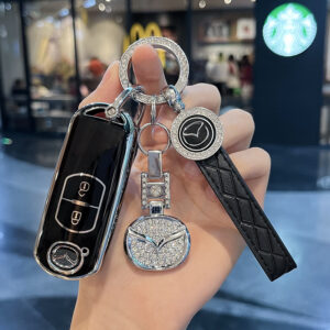 Mazda B- Smart 2 Key [Black Single Shell] + Diamond Car Mark-Leather Rope